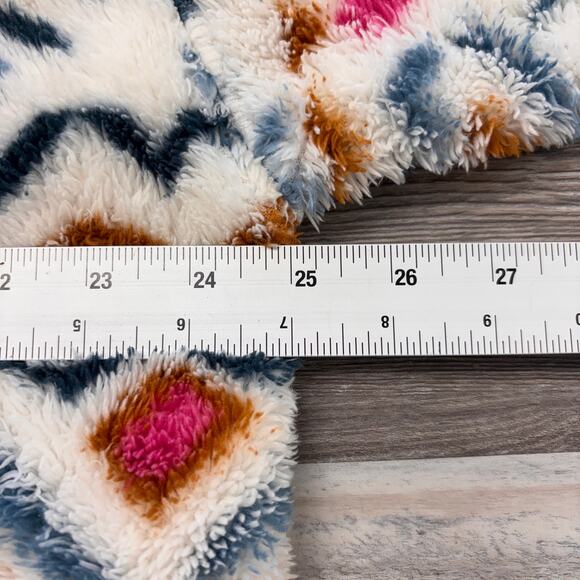 Eddie Bauer Quarter Zip White Pink Aztec Womens 2XL Ultra Soft Fleece Sweatshirt - Picture 4 of 8